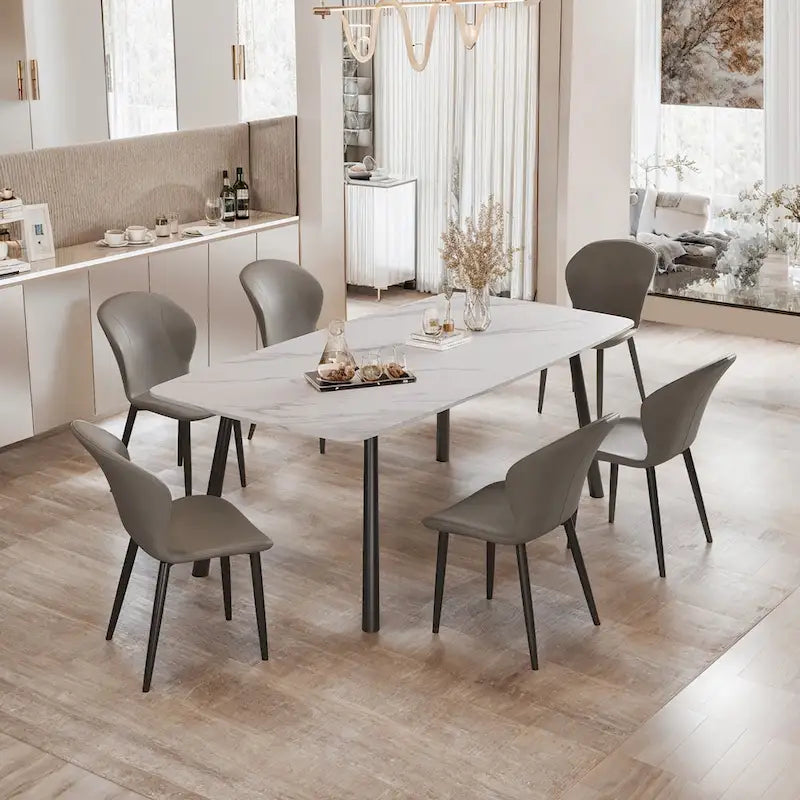 Set di 3/6/9/12 Sedie da Pranzo Moderne in Pelle PU - Comode, Facili da Pulire, Design Contemporaneo per Cucina o Sala da Pranzo