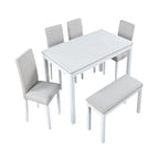 Set tavolo da pranzo da 6 pezzi in legno massello