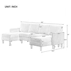 Divano combinato a U 103W con cuscini,